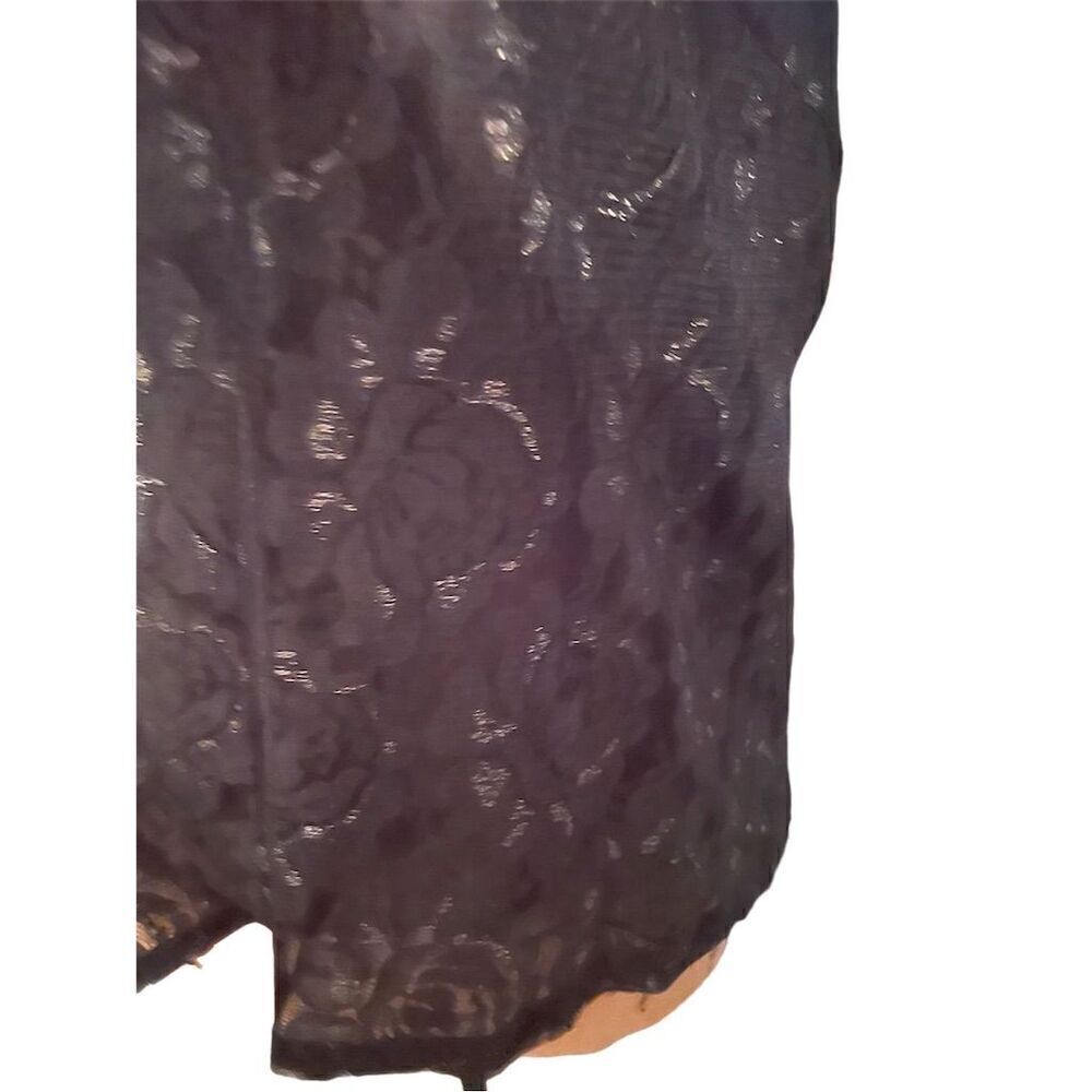 *3/$15 Harve Benard Women's Black Sheer Lace Sleeveless Blouse Size 14 - Picture 4 of 10